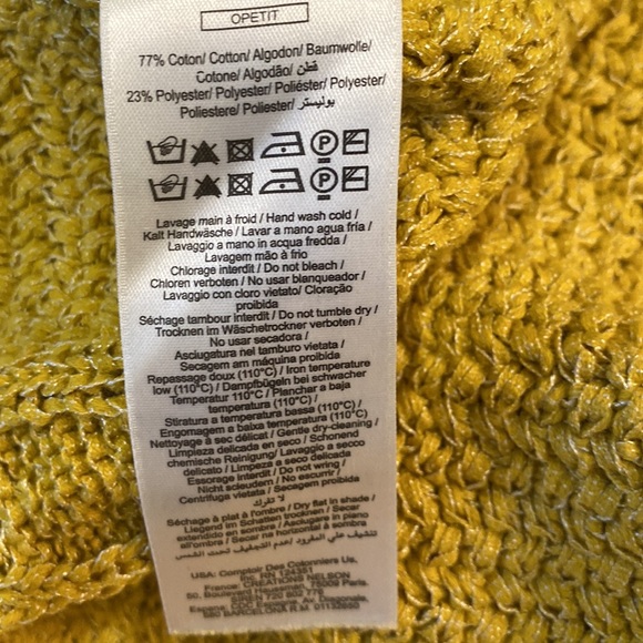 Comptoir Des Cotonnier Yellow Metallic Silver Cable Knit Sweater - S - Picture 11 of 11
